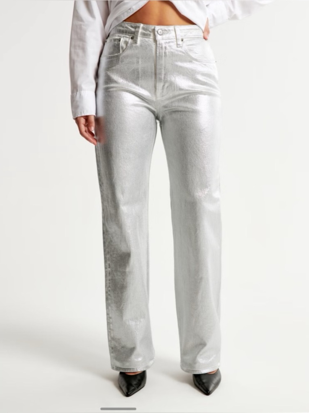 Abercrombie & Fitch 90’s Relaxed High Rise Silver Curve Love Jeans Size 31/12